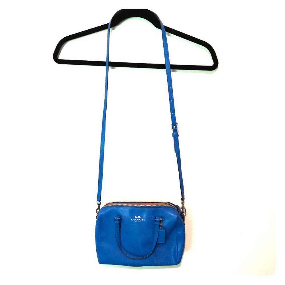 Coach bright blue cross body purse